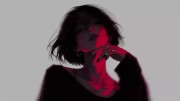 暗黑系红黑氛围感女生插画4K壁纸
