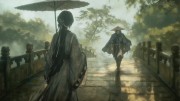 古风雨中相遇，唯美武侠意境4K壁纸 3840x2160